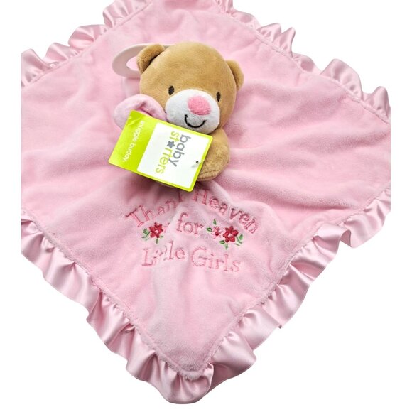 Baby Starters Pink Bear Snuggle Buddy Blanket Rattle With Satin Trim & Embroider - Picture 2 of 7